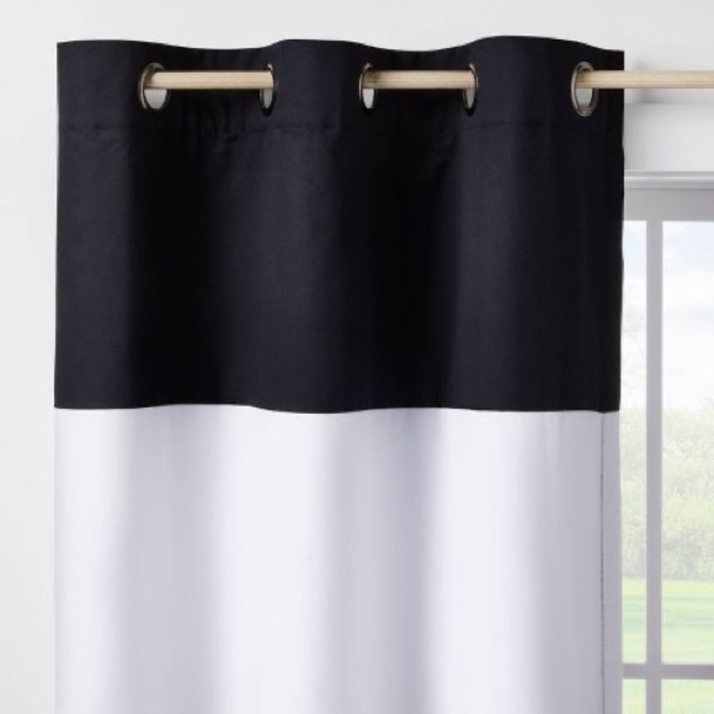 84" Blackout Border Stripe Panel Black/White Blackout Border Panel - Pillowfort™